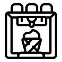 3d printer creating cupcake, additive manufacturing technology vector