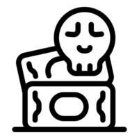 Skull resting on stack of money symbolizing corruption and greed vector