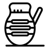 Jug with handle showing traditional pottery design vector