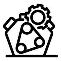 Car engine cogwheel and timing belt ensuring smooth operation vector