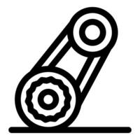 Timing belt rotating gears, engine spare part, car maintenance concept vector
