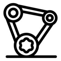 Timing belt rotating and generating power for car engine vector