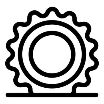 Bottle cap with wavy edges resting on a surface vector