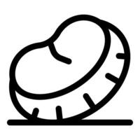 Fresh meat lying on a surface, simple black and white icon of food vector