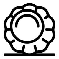 Bottle cap lying on the floor, simple black and white icon vector