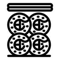 Euro coins stacked under press machine in bank vault vector