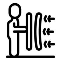 Person receiving air conditioning blowing from conditioner vector