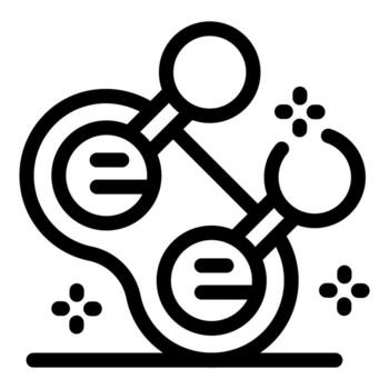 Nanotechnology creating molecular connection with shining particles vector