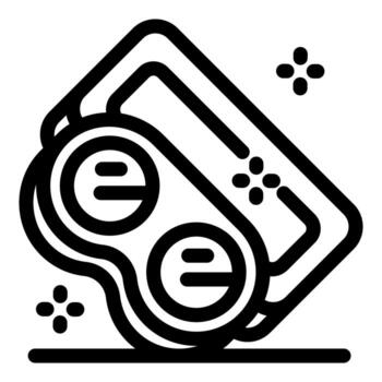 Portable cassette player lying on a surface emitting sparkles vector