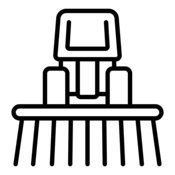 Smart farm machine combining rake and autonomous tractor functionality for efficient harvesting vector