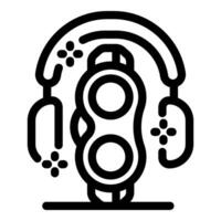 Vr headset connecting to wireless controllers, creating immersive gaming experience vector