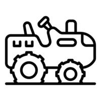 Lunar roving vehicle exploring moon surface, futuristic space travel icon vector