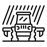 Smart farm combine harvesting in the rain, modern agriculture technology icon vector