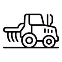 Smart farm tractor plowing field with precision agriculture technology vector