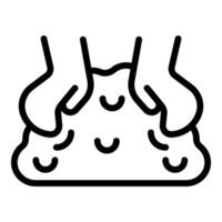 Hands kneading dough, baking bread and making pizza or pasta icon vector