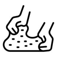 Potter kneading clay for ceramics, kneading process in pottery workshop vector