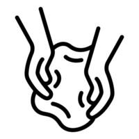 Potter hands kneading clay, craft and creation process vector