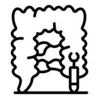 Doctor performing endoscopy examining intestine using modern equipment vector