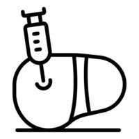Syringe injecting medicine into a pill representing drug development and healthcare innovation vector