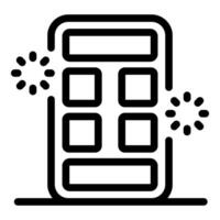 Phone showing updating status with rotating circles animation vector