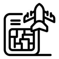 Airplane taking off from mobile phone screen with qr code, mobile boarding pass concept vector