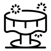 Round trampoline bouncing with fireworks celebrating special event vector
