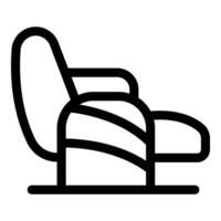 Comfortable reclining airplane seat for relaxing during flight vector