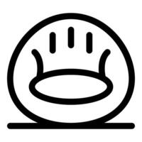 Modern round chair with three vertical stripes inside a circle and a base vector