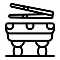 Vibraphone with sticks laying on top, playing jazz music with mallets vector
