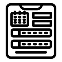 Online calendar time management app showing month, week, and day views for efficient scheduling vector