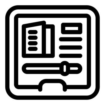 Project management software showing building progress and settings vector