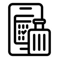 Online luggage check in showing approved status on mobile phone vector