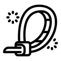 Zip tie fastening tool securing with light effect, illustration of a reliable and efficient fastening solution vector