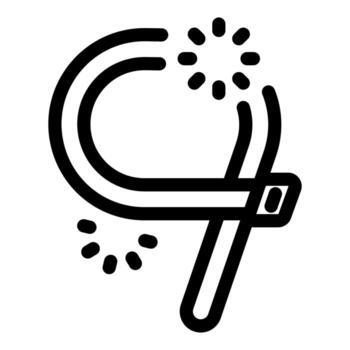 Magic wand creating sparks and light trails in a number nine shape vector