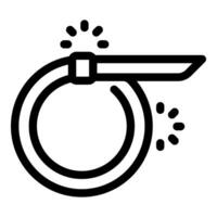 Fiber optic cable sending data with light pulses, modern technology icon vector