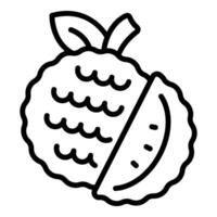 Fresh whole and slice of cherimoya showing its delicious pulp vector