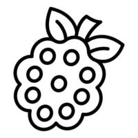 Fresh raspberry icon with leaves showing delicious berry vector