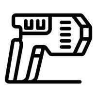 Futuristic ray gun pixel perfect icon representing weapon technology vector