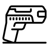 Electroshock weapon lying on flat surface with safety catch engaged vector