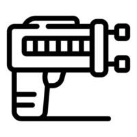 Futuristic ray gun pixel perfect rgb color icon showing powerful weapon vector