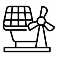 Hybrid energy system combining solar panel and wind turbine for sustainable power generation vector