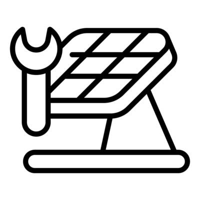 Wrench fixing solar panel installation for renewable energy