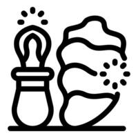 Burning incense spreading fragrant smoke near decorative seashell for relaxation and meditation vector