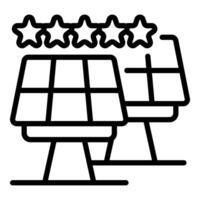 Solar panels receiving five star rating for renewable energy vector