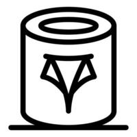 Open paint bucket with paintbrush icon showing renovation and creativity vector