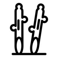 Two black sugar cane stalks growing side by side vector