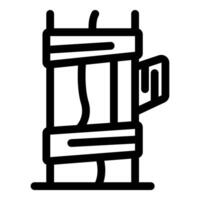 Electric pole showing damaged power lines and attached transformer vector