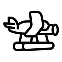 Seaplane floating on water with pontoons ready for takeoff vector