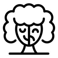 Sad tree showing negative emotions with big crown vector