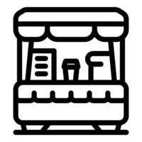 Street food stall selling drinks and snacks with menu displayed vector